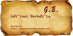 Gálosi Borbála névjegykártya